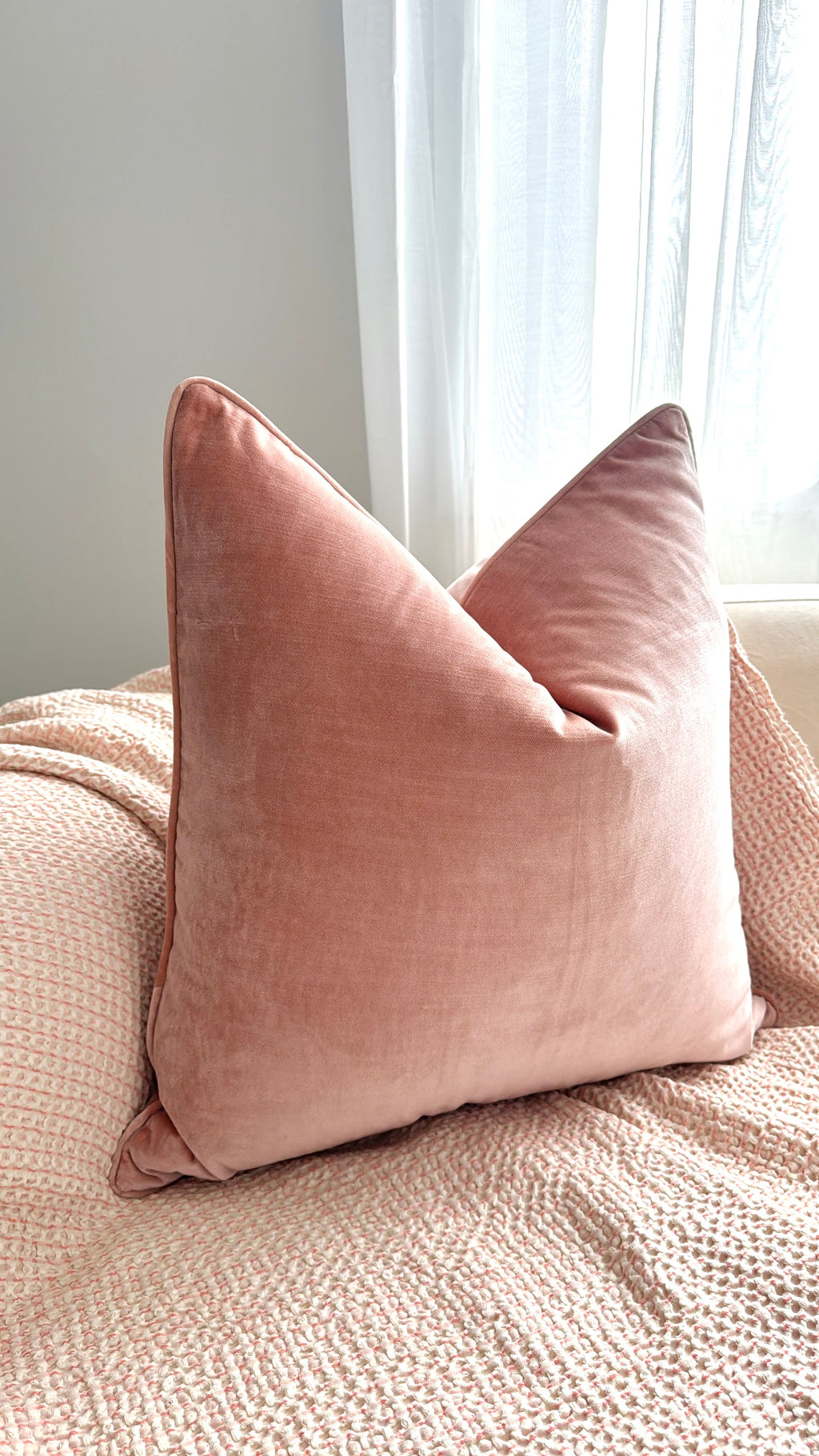 Pink Velvet Cushion Cover 55x55cm