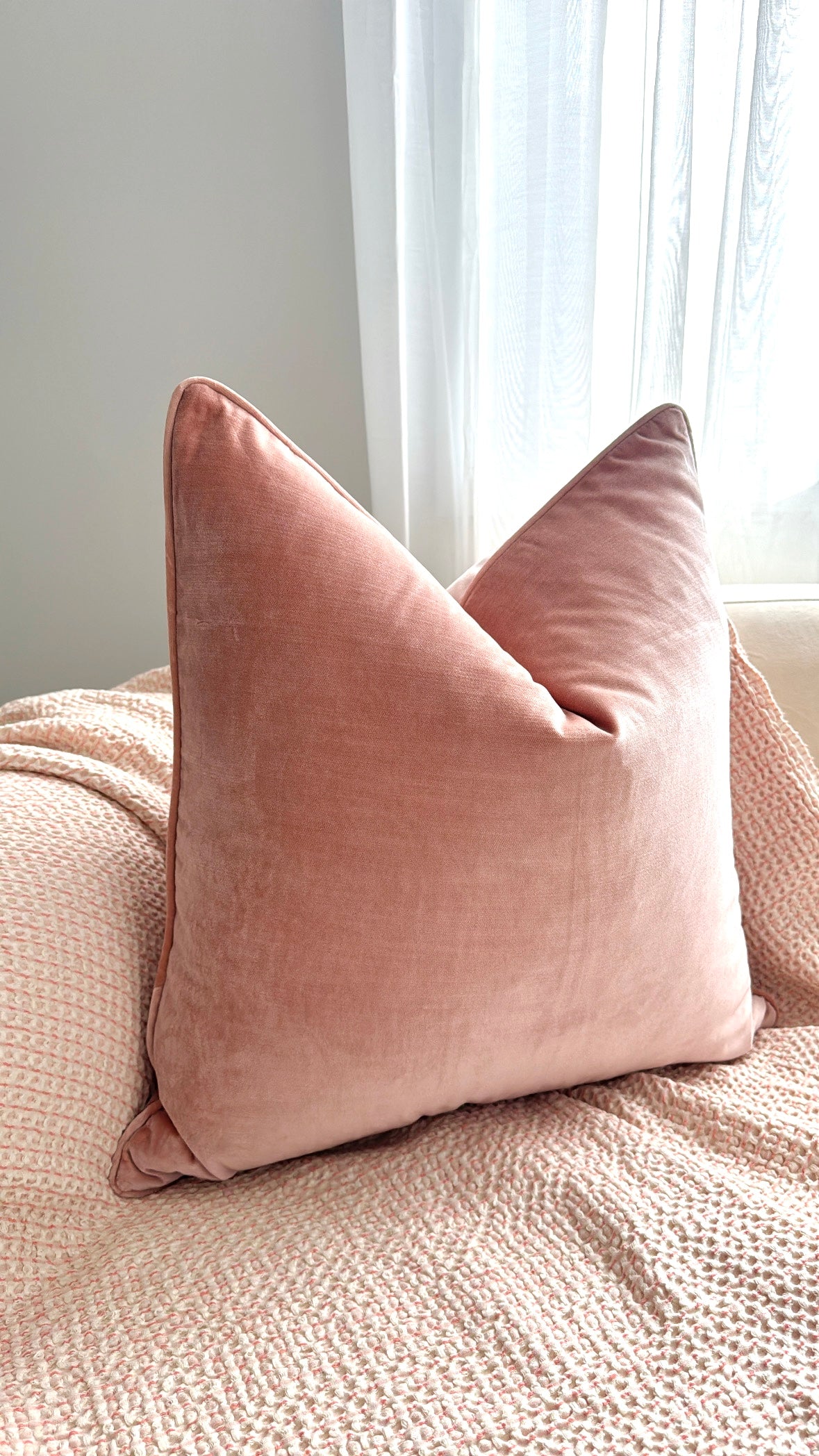 Pink Velvet Cushion Cover 55x55cm