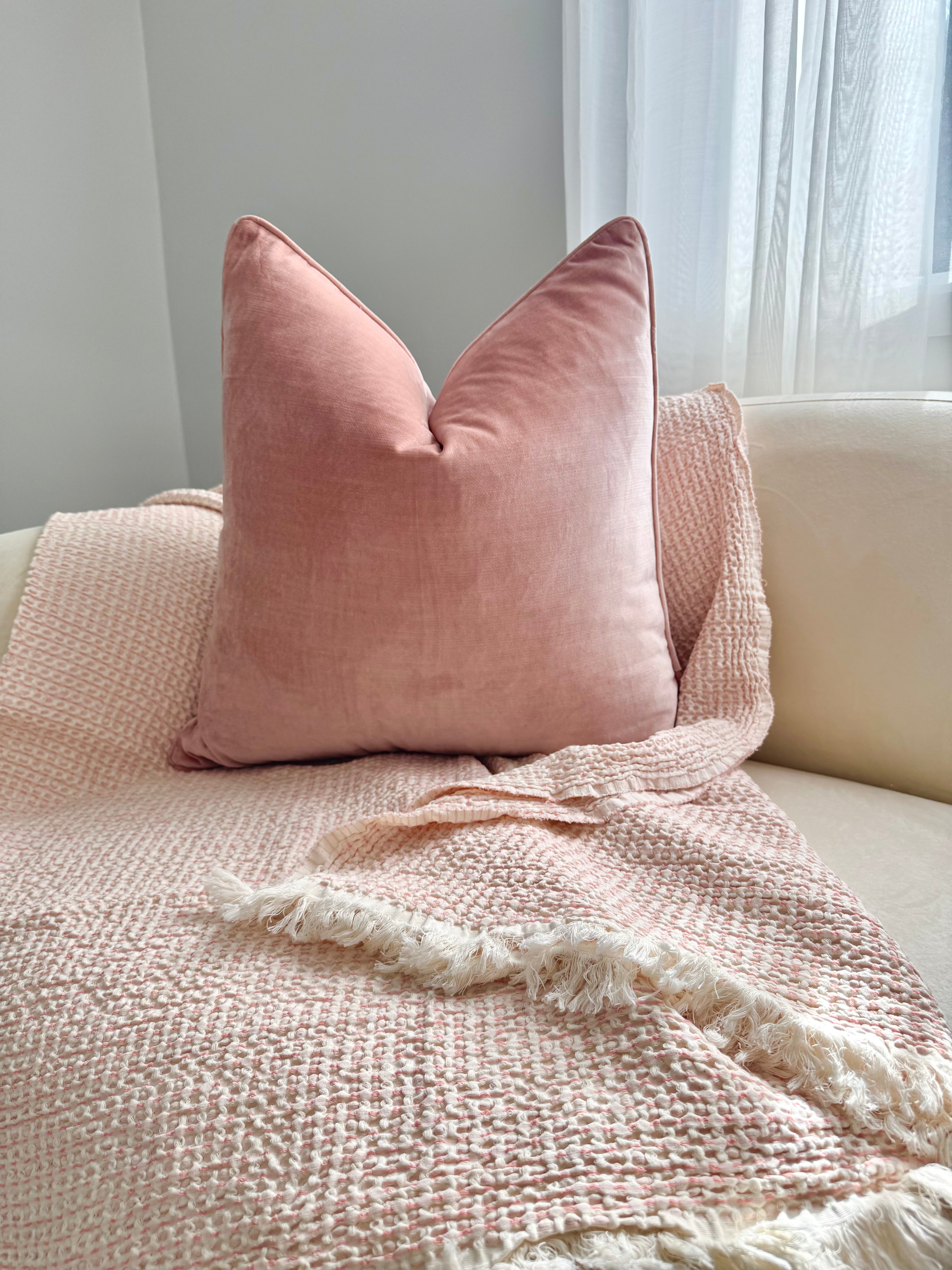 Pink Velvet Cushion Cover 55x55cm