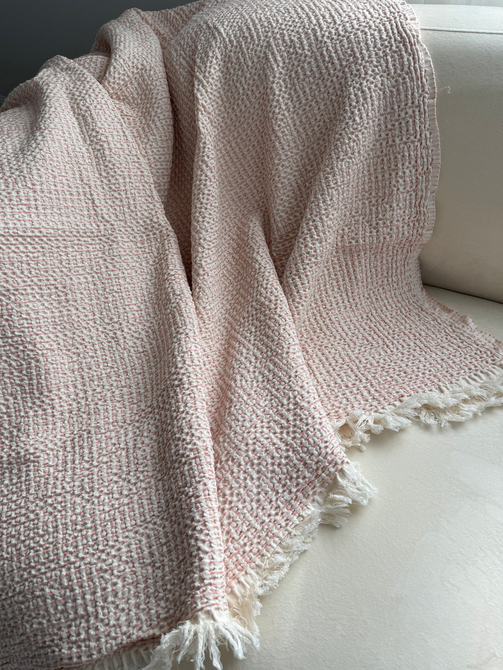 Pink Waffle Throw