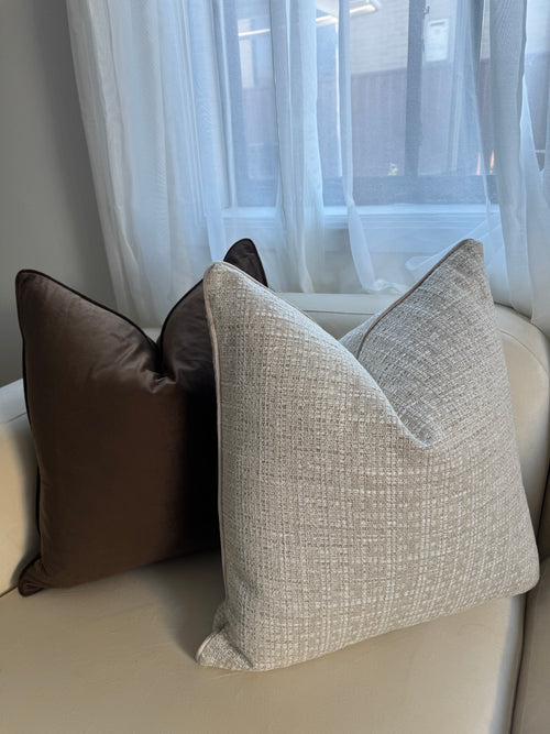 Chestnut velvet cushion cover 55x55cm